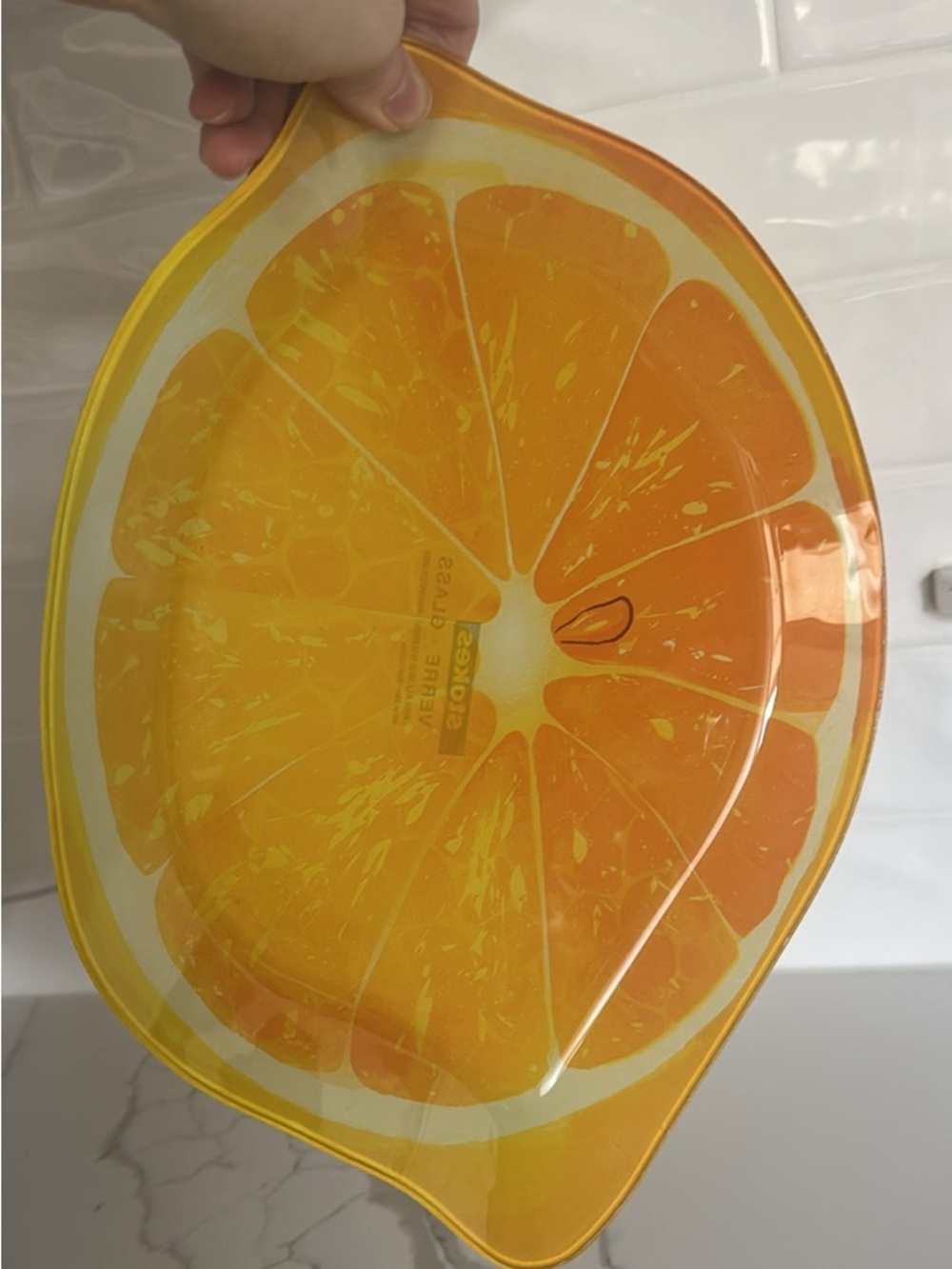 Citrus glass yellow plate.